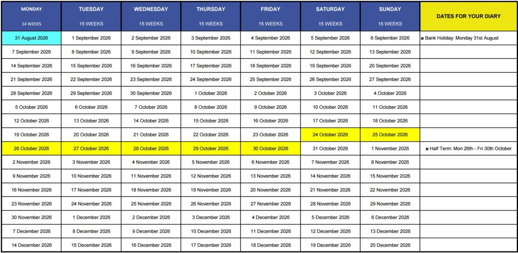 Active Swim's autumn 2026 term dates for the Learn to Swim lessons at Rickmansworth school​, Rickmansworth